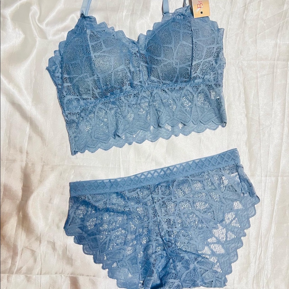 Grey Lace bralette and brief 
Size - 32B,32C 34B,34C - Picture 2 of 4